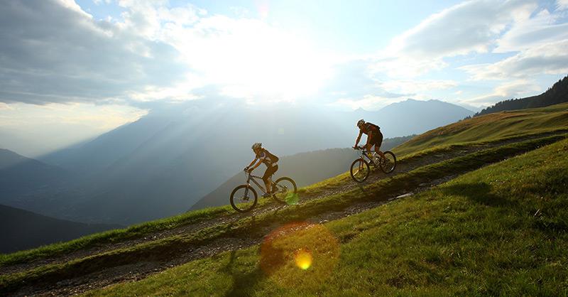 Mountainbike - Sonnenuntergang Schenna