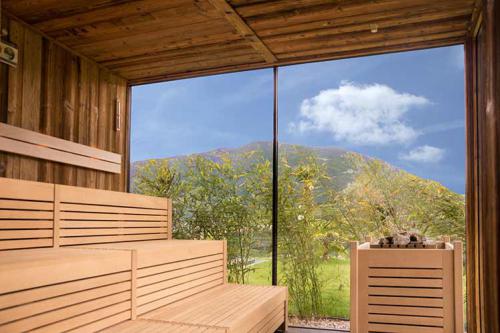 Finnische Sauna mit Panoramafenster